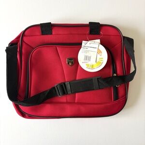 Travelers Club Boarding Tote Carry On Bag Red 15” Adjustable Strap Tote Only